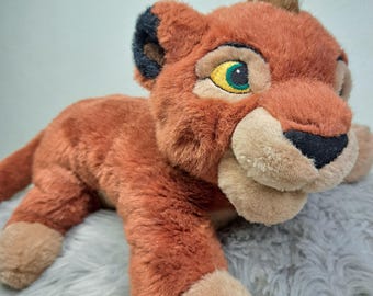 Peluche de Kovu de 33 cm (13 pulgadas) de Disney Store, edición limitada - El Rey León II: El cachorro de Simba, pieza de colección difícil de encontrar.