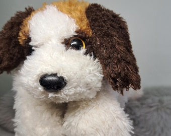 Peluche Saint-Bernard vintage TY, chiot Saint-Bernard de collection rare et tout doux, peluche chien à la fourrure souple, cadeau nostalgique et réconfortant