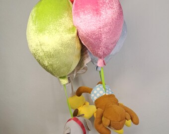Mobile bébé vintage IKEA LEKA CIRKUS | Mobile de berceau rare en peluche en forme de montgolfière (modèle discontinué) | Décoration de chambre d'enfant scandinave | Thème cirque