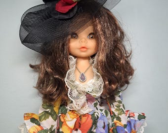 Vintage 1970s Furga Damina Doll 17601 Italy 19" | Flawless with Huge Handmade Wardrobe, Outfits, Jewelry & Teddy Bear | Collector's Full Set