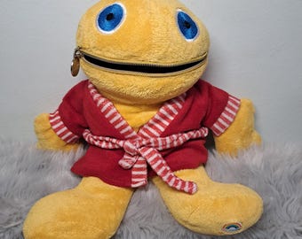 Peluche vintage Rainbow Zippy de 2007, Whitehouse Leisure, 32 cm, juguete de peluche retro británico del monstruo amarillo Zip Mouth.