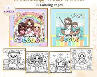 Ausmalen mit Jesus | Zeit mit Jesus Malbücher für Kinder | Inspirierende Malseiten für Kinder | Druckbare PDF-Digital Download