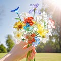 Glass Birth Month Flowers, Handmade Glass Birth Flowers, Personalized Glass Art Decor Gifts for Anniversary Birthday Gift Wedding Decor