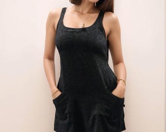 Cotton Sleeveless Tunic Top | Boho Midi with Pockets