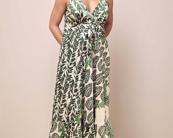 Printed Maxi Dress – Handmade Boho Summer Dress, Adjustable Straps