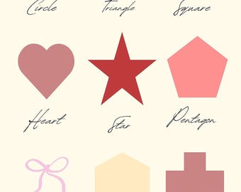 Poster numérique sur les formes de la chambre de bébé | Décoration murale pour chambre de bébé | Tableau des formes imprimable pour enfants