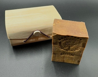 Handmade Aleppo Soap CRISTAL with Laurel Oil, Elegant Wooden Box