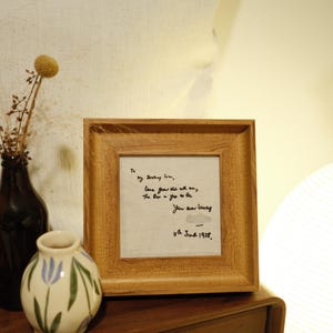Art de broderie manuscrite — Message encadré personnalisé ou notes de proches