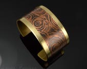 Starry Night Etched Copper Cuff with Brass Highlights