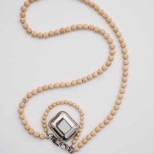 Beaded Beech Wood Phone Necklace Lanyard: Hands-Free Eco Accessory