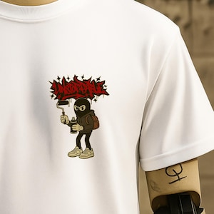 Camiseta de artista de grafiti imparable, mini camiseta de dibujos animados vintage rebelde