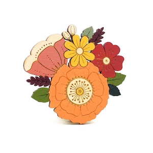Herbst Sträußchen Brosche ~ handbemalte Blumenbrosche