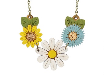 Daisy flower necklace | Cute, floral, summer necklace