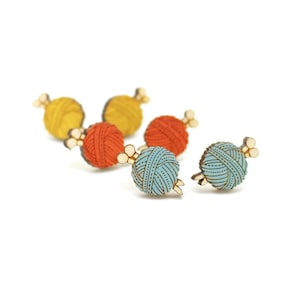 Knitting stud earrings | Cute, fun gift for people who love to knit | Mix and match