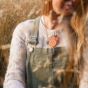 Autumn posy necklace hand-painted laser cut flower necklace image 4