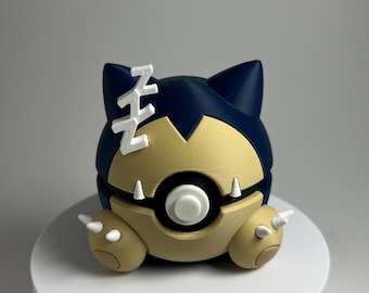 0143 Snorlax Pokéball Display | 3D Printed Gaming Desk Decor
