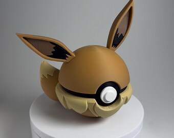 0133 Eevee Pokéball Display | Anime Gaming Desk Decor | Unique Pokemon Gift | Shiny Eevee