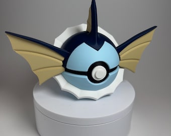 0134 Vaporeon Pokeball | Eeveelutions | Pokemon Collection | Cosplay Prop | Unique Gift for Gamers