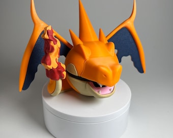 0006 Mega Charizard Y Pokeball | Anime Cosplay Props | Desk Decor | Unique Gift for Gamers