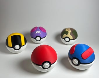 Gen 1 Pokeballs | Pokeballs Collection | 3D Printed Pokémon Collectibles | Great Gift for Pokémon Fans