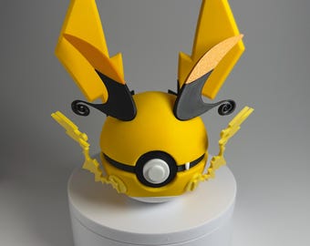 Mega Raichu X Pokeball | Pokemon Cosplay Props | Anime Desk Decor | Unique Gift for Gamers
