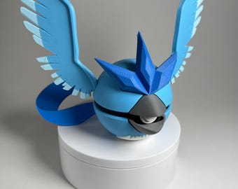 0144 Articuno Pokéball Display | Anime Gaming Desk Decor Prop | Unique Shelf Display