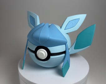 0471 Glaceon Pokeball | Eeveelutions | Pokemon Collection | Cosplay Prop | Unique Gift for Gamers