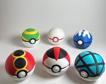 Gen 3 Pokeball Set | Custom Pokémon Ball Collection | Great Ball, Nest Ball, Dive Ball, Repeat Ball & More | Pokémon Display Gift