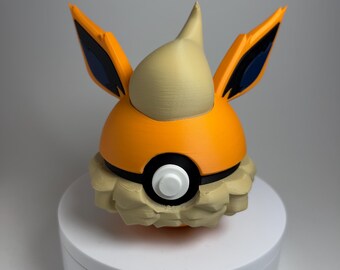 0136 Flareon Pokeball | Eeveelutions | Pokemon Collection | Cosplay Prop | Unique Gift for Gamers