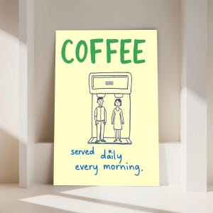 Poster sul caffè / Divertente arte murale minimalista per la cucina / Stampa con citazione quotidiana sul caffè / Arredamento moderno per bar