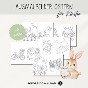 Ausmalbilder Ostern & Frühling für Kinder | Ausmalbuch Kleinkind Ausmalen Kita Vorschule coloring pages Kindergarten Vorlage PDF DIY digital
