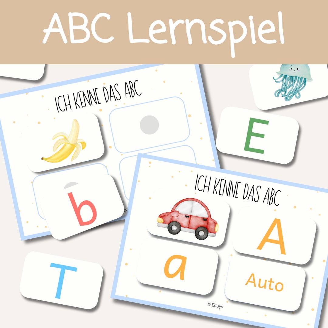 Alphabet Sortierspiel | ABC lernen Zuordnungsspiel Montessori Lernspiel