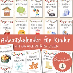 Adventskalender Zeit statt Zeug für Kinder | Aktivitäten Gutschein Adventskalender zum Ausdrucken Geschenke Ideen Kinder Download PDF