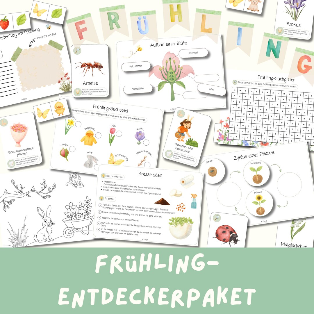 Frühling Materialpaket für Kinder | Lernmaterial Natur Grundschule