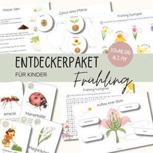 Frühling Material Kinder | Projekt Frühjahr Natur Frühblüher Insekten Ostern Lernkarten Kita Kindergarten Erzieher Grundschule basteln PDF
