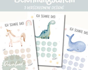 Belohnungstafel für Kinder zum Ausdrucken | Belohnungsplan Belohnungssystem Kind Töpfchentraining Wochenplan Verstärkerplan Montessori PDF