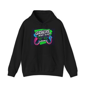 Gamer Hoodie - Gamers Never Sleep Sweatshirt, Unisex Gaming Apparel, Perfect Gift for Gamers, Casual Wear, Cozy Gaming Sweatshirt, [...]