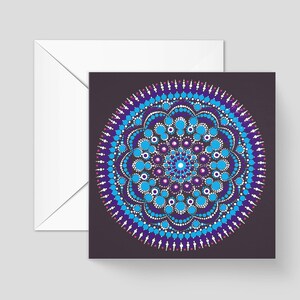 Carte de voeux émouvante – 14,8 x 14,8 cm | Motif mandala issu de notre collection originale de peintures à pois, avec une citation édifiante