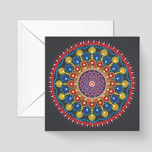 Carte de voeux émouvante – 14,8 x 14,8 cm | Motif mandala issu de notre collection originale de peintures à pois, avec une citation édifiante