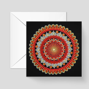 Carte de voeux émouvante – 14,8 x 14,8 cm | Motif mandala issu de notre collection originale de peintures à pois, avec une citation édifiante