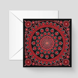 Carte de voeux émouvante – 14,8 x 14,8 cm | Motif mandala issu de notre collection originale de peintures à pois, avec une citation édifiante