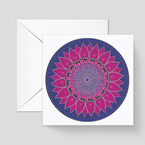 Carte de voeux émouvante – 14,8 x 14,8 cm | Motif mandala issu de notre collection originale de peintures à pois, avec une citation édifiante