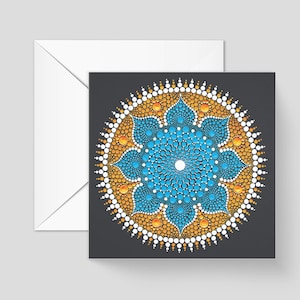 Carte de voeux émouvante – 14,8 x 14,8 cm | Motif mandala issu de notre collection originale de peintures à pois, avec une citation édifiante