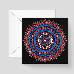 Carte de voeux émouvante – 14,8 x 14,8 cm | Motif mandala issu de notre collection originale de peintures à pois, avec une citation édifiante