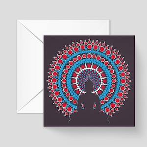 Carte de voeux émouvante avec Bouddha – 14,8 x 14,8 cm | Motif mandala issu de notre collection originale de peintures à pois, avec une citation édifiante