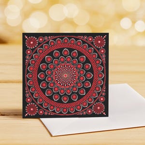 Grote Soulful-wenskaart – 20 x 20 cm | Mandala-ontwerp uit onze originele dot painting-collectie, met een opbeurend citaat.
