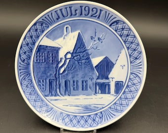 Talerz bożonarodzeniowy Royal Copenhagen 1921 - Rynek w Aabenraa