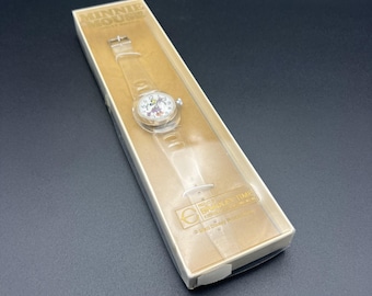 Reloj de pulsera vintage Bradley Swiss Walt Disney Minnie Mouse BUBBLE con caja original