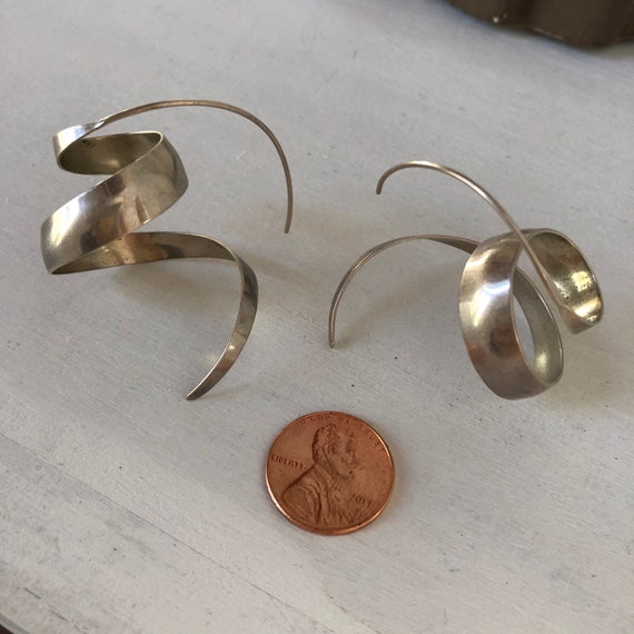 Vintage Sterling Spiral Earrings