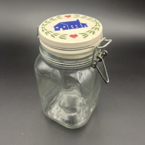 Kilner Ravenhead England 1.5L Glass Canister Jar Wire Bale Ceramic Lid Home
